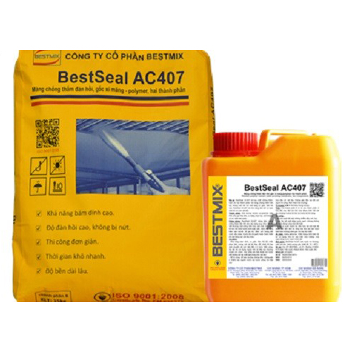 BestSeal AC407 bộ 20Kg màng chống thấm đàn hồi gốc xi măng-polymer 2 thành phần