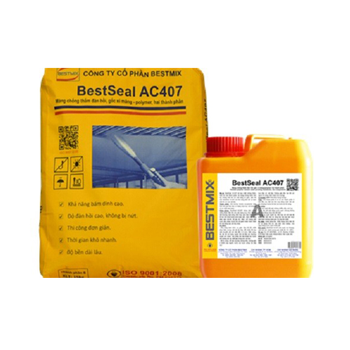 BestSeal AC407 bộ 8Kg màng chống thấm đàn hồi gốc xi măng-polymer 2 thành phần