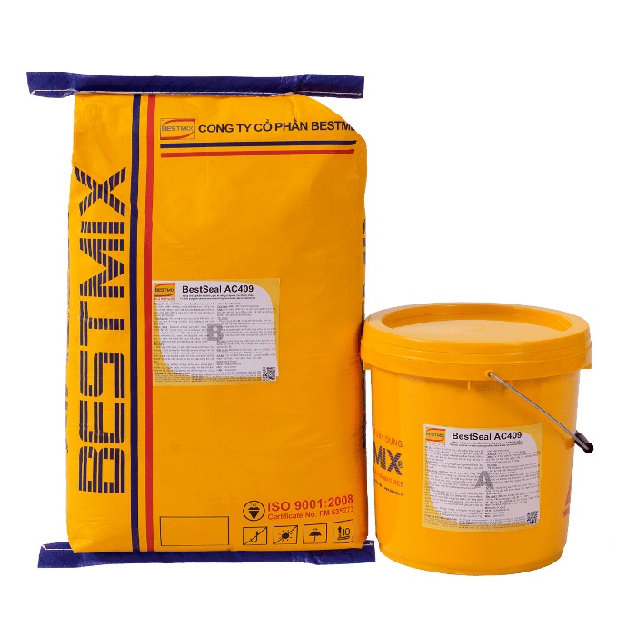 BestSeal AC409 bộ 24Kg màng chống thấm đàn hồi gốc xi măng-polymer 2 thành phần