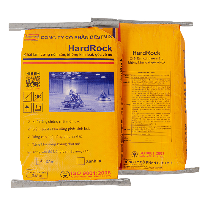 HardRock (xám) bao 25 Kg chất làm cứng nền sàn, không kim loại, gốc vô cơ