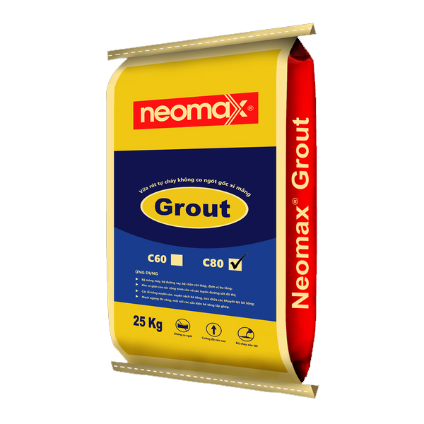 Neomax Grout C80 bao 25Kg vữa rót không co ngót trộn sẵn gốc xi măng