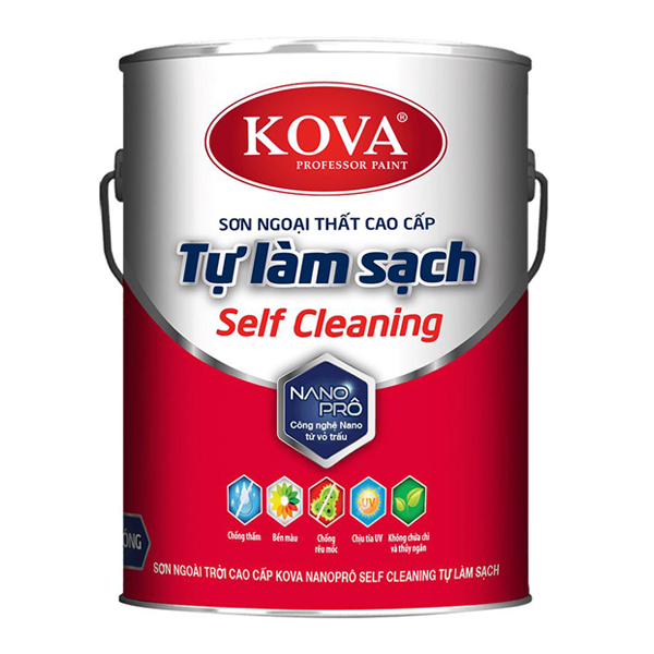 Sơn ngoại thất tự làm sạch KOVA Nano Self Cleaning lon 3.5 lít